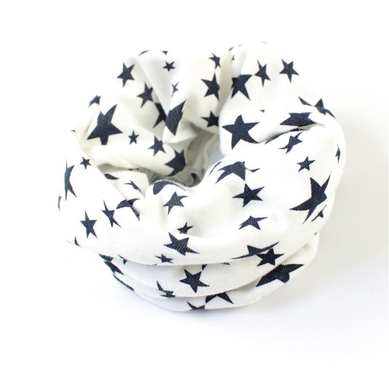 Длинный теплый снуд с принтом звезд для маленьких мальчиков и девочек, уличный теплый шарф для шеи