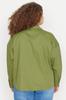 Women's Style Plus Size Shirt Khaki Color Pocket Detailed Shirt