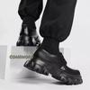 Male Leather Shoes Men's 2024 New Chunky Platform Retro Work Shoes Spring Autumn Low Top Man Casual Flats British Style Lace-up