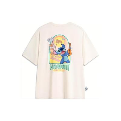 Li Ning X Disney Collaboration Круглый вырез свитер Повседневная трикотажная спортивная футболка с коротким рукавом Мужская футболка Off-White ATSU159-6