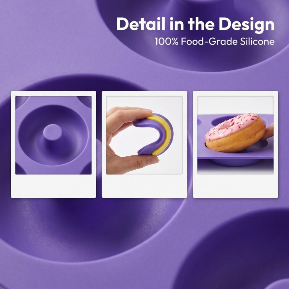 Non-Stick Surface Silicone Donut Pan Food-Grade Silicone Ring Cake Mold Baking Tray Oven Baking