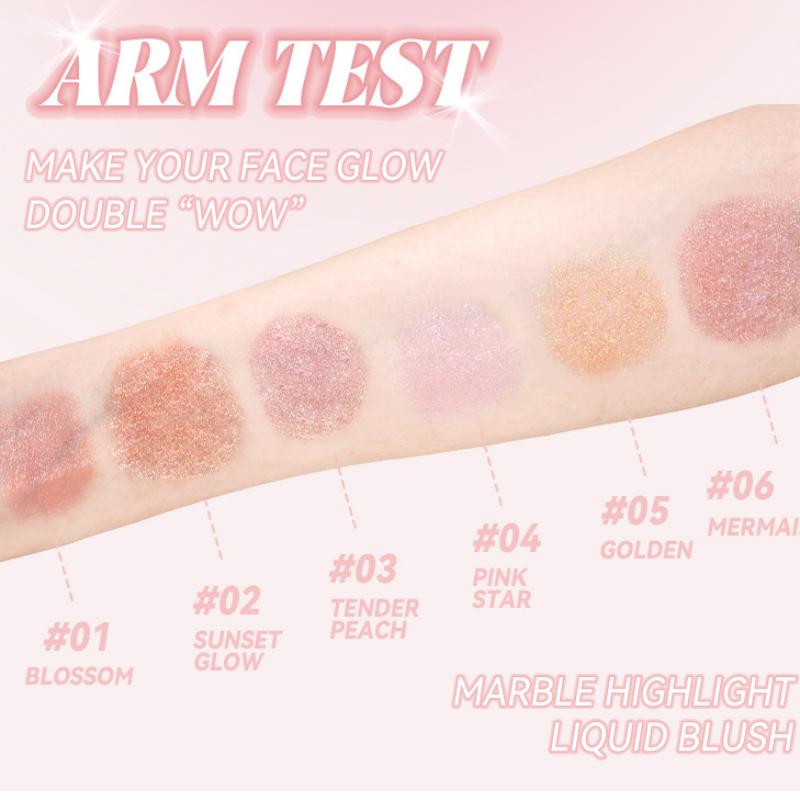 4,5 мл Marble Blush Liquid, натуральный нюдовый макияж, осветляет тон кожи. Необходимая вещь для ежедневного макияжа.