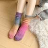 Шерстяные носки женские осенне-зимние утолщенные теплые длинные носки разноцветные кашемировые термо носки для дома носки для сна рождественские подарки