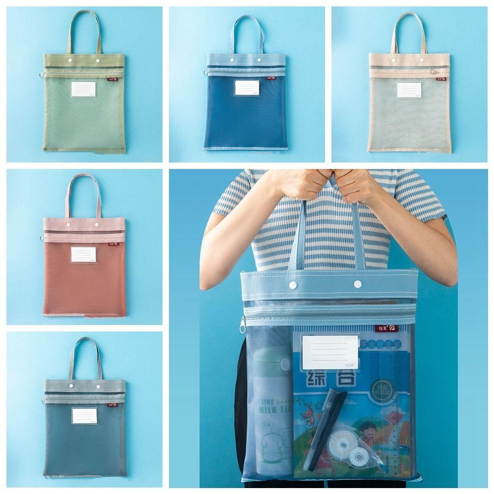 Нейлоновая сетка на молнии прозрачная папка-мешок для сортировки файлов карман для школьных канцелярских принадлежностей