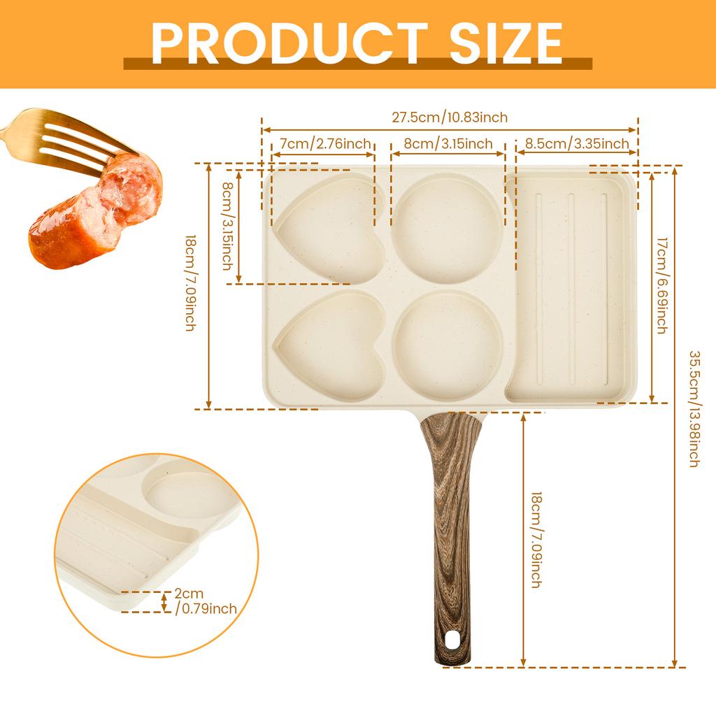 Сковорода для жарки яиц Сковороды для блинов с антипригарным покрытием Сковорода для завтрака Посуда Сковорода для блинов Сковорода для яиц Подходит для яиц, блинов, плетт, крепов