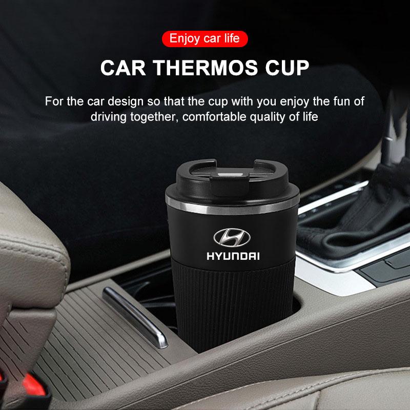 500ml Stainless Steel Coffee Tumbler Thermos Cup Portable Travel Thermal Mug For Hyundai Mistra Lafesta Elantra Accent IX35 I20 I30 Azera Sonata