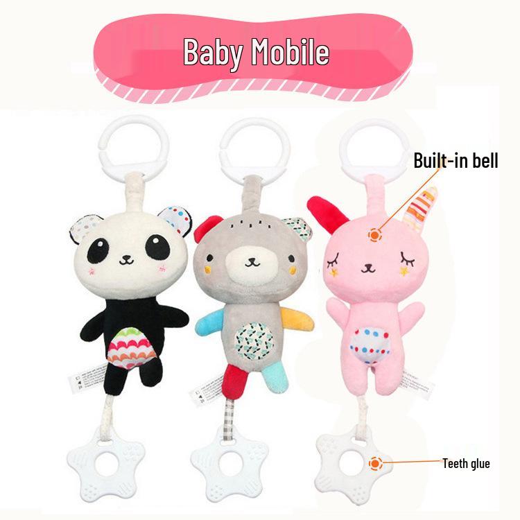 Плюшевая ветряная подвеска BB Sky Baby: Милая игрушка-подвеска на коляску или кроватку с мишкой и кроликом
