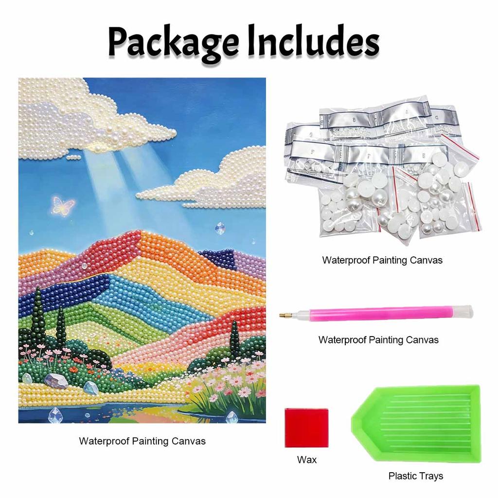 Pearl painting handmade diy 5D pearl painting kit rainbow mountain landscape home wall decoration art