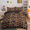 Leopard Print King Queen Duvet Cover Brown Cheetah Skin Pattern Bedding Set For Teens Girl Women Leopard 2/3pcs Soft Quilt Cover