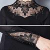 Lace T-shirt Women's Spring and Autumn Mesh Backing Shirt Women's Warm High Elastic T-shirt Slim Fit Top