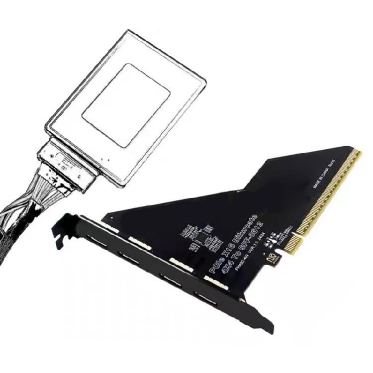 Настольная PCIe X16 на 4 порта PCIEX4X4X4X4 Разветвитель Внешняя SFF8612 Карта Расширения 256 Гбит/с для Видеомонтажеров и Игроков