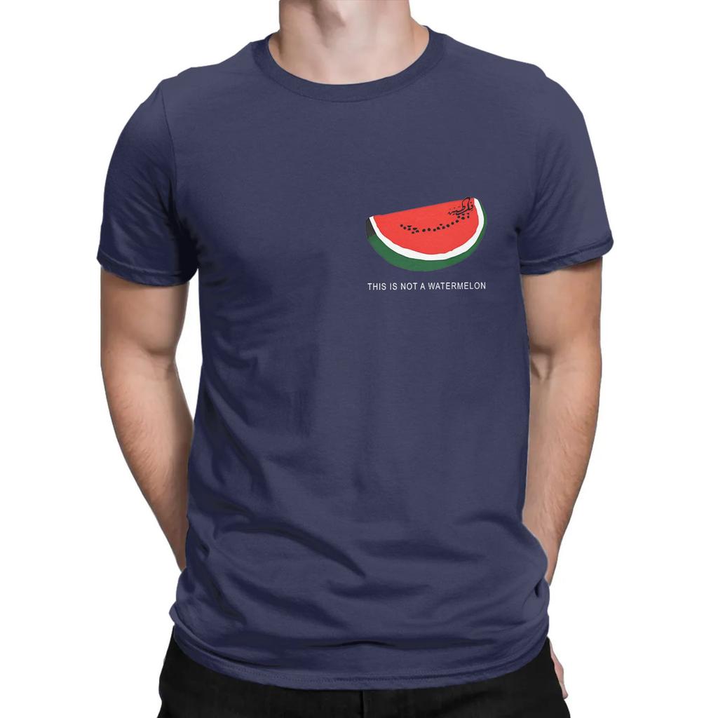 Watermelons Palestined Men's T Shirt Vintage Tees Short Sleeve Round Neck T-Shirt 100% Cotton Gift Idea Tops