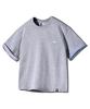 GHOST REPUBLIC Crop Stripe Color Block Roll-Up Short Sleeve T-Shirt Gt-392_Gray