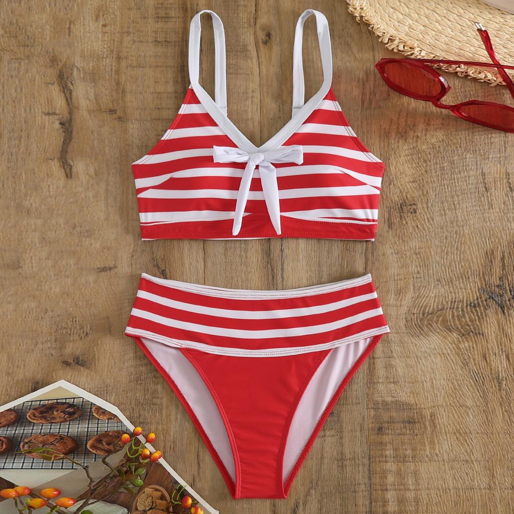 Women's Split Fashion Sexy Bikini Print With Breast Pad Without Steel Bracket Swimsuit