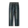 New Style of Washing and Old Jeans for Men's Street Hip-hop Wide-leg Pants