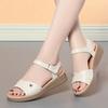Модные новые летние женские сандалии повседневные туфли на плоской подошве из натуральной кожи женские босоножки на танкетке мягкая подошва уютная обувь для мам удобные