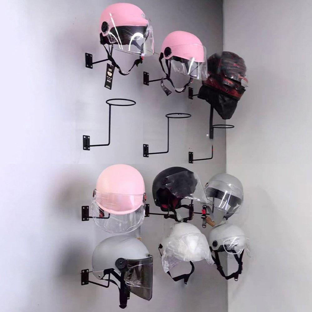 Black White Helmet Hanger Display Rack Wall-Mounted Helmet Bracket Storage Display