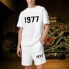 1977 Роскошные мужские короткие комплекты, женская дизайнерская одежда, большие размеры с рисунком Harajuku y2k, футболка, шорты, брендовая одежда высокого качества