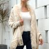 Women's Fashion Plush Cape Cardigan Casual Fashion Women's Tassel Cape Temperament Women's Coat