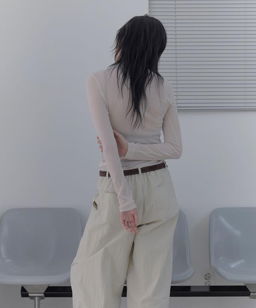 Прозрачная футболка с высоким воротником Haebeueoweil (IV)