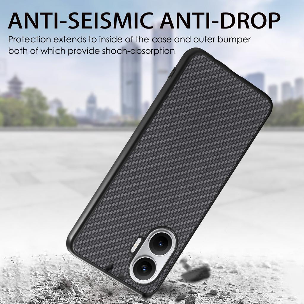 For Xiaomi Redmi Turbo 4 Pro 5G Case Carbon Fiber Texture PU+PC+TPU Phone Back Cover