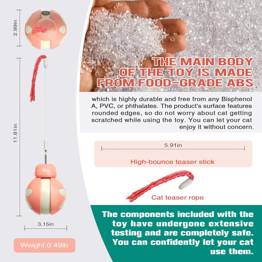 Cat Interactive Toy Tumble Pet Treat Feeder Leaking Dispenser Ball Fun Pet Toy Plastic Pet Fun Tumbler Feeder for Small Dogs