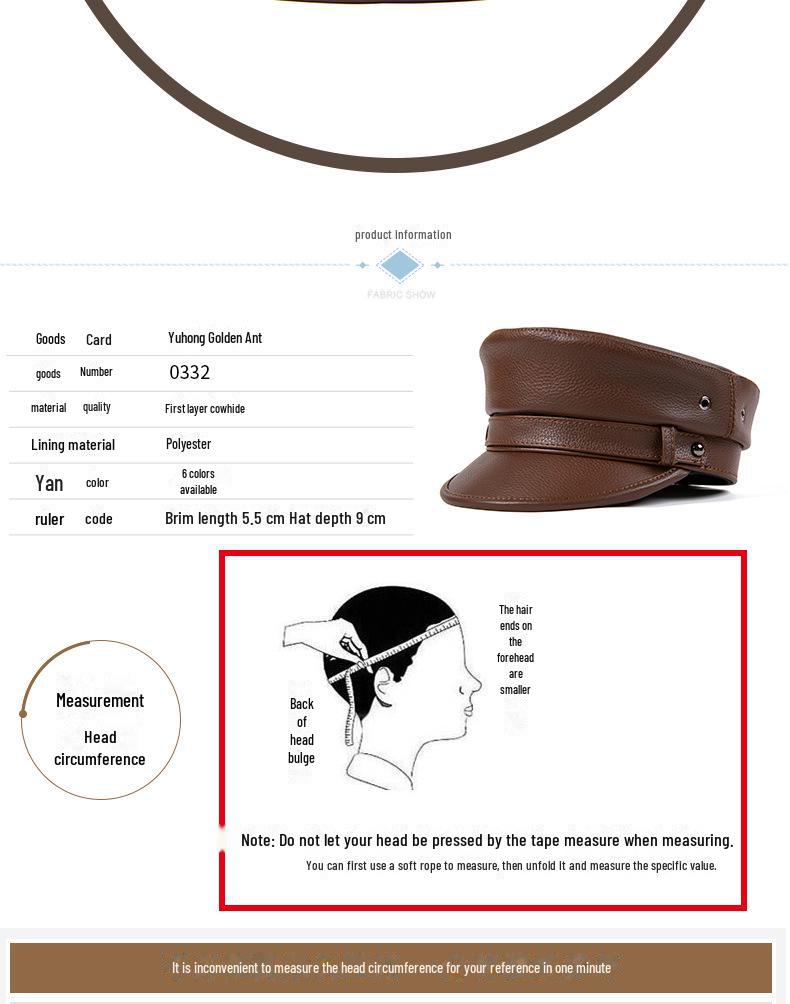 Унисекс натуральная кожа капитанская шляпа: Немецкий берет в стиле ретро-панк-мотоцикла Harley.