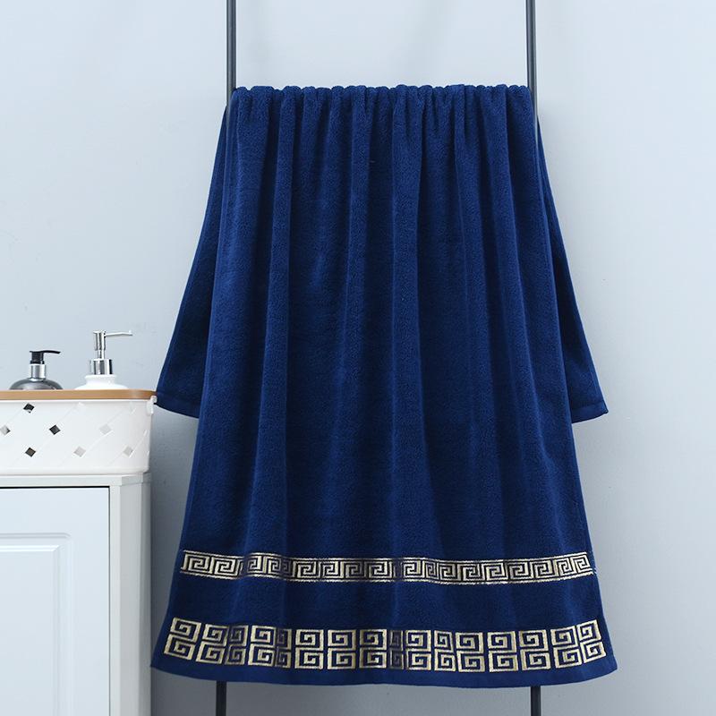 1pcs Pure Cotton Quality Bath Towels Square Gifts Plain Color Broken Great Wall Grid Thickened Large Bath Towels