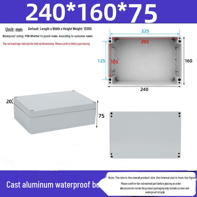 Die-cast Aluminum Outdoor Junction Box IP65 Waterproof Enclosure