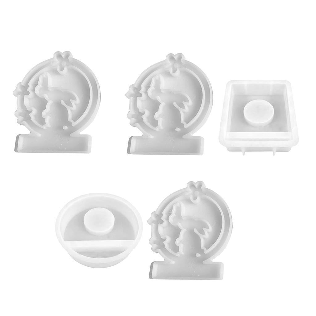 Easter Rabbit Candle Holder Mold with Base for Making Easter Decoration Candle Holder Tealight Holder Table Ornament