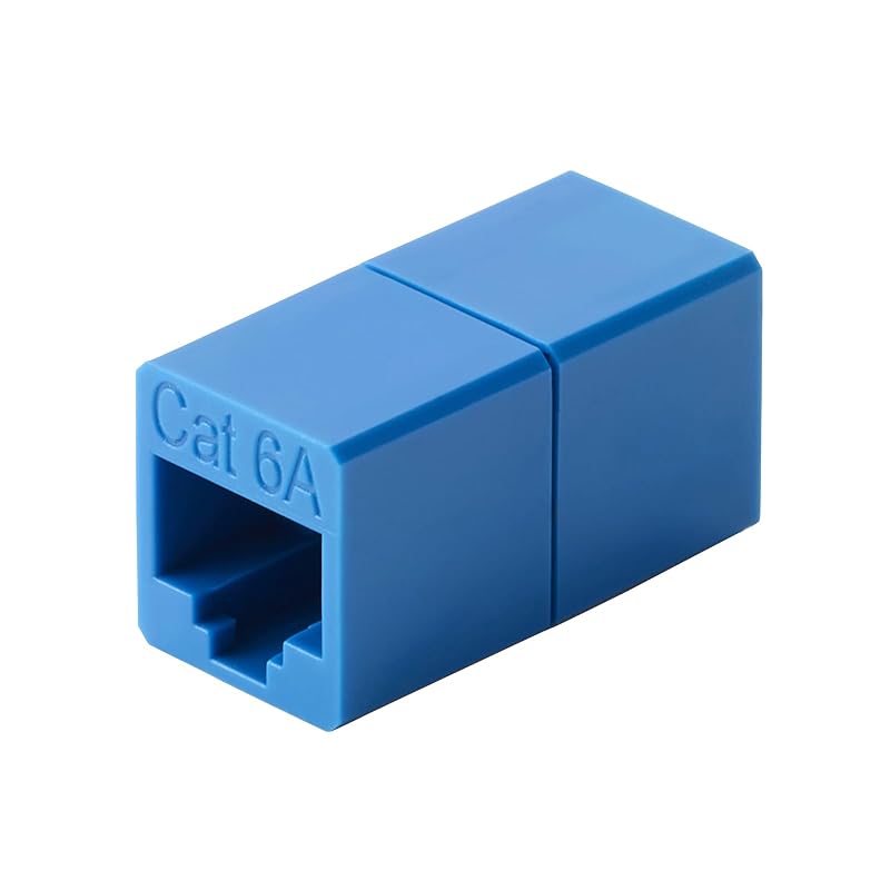 ELECOM RJ45 Extension Connector, Cat6A LAN Cable Extension Adapter, UTP Specification, Blue LD-RJ45U6ABU