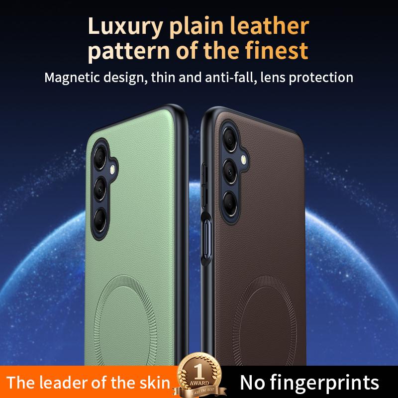 Для Samsung S23 FE Чехол Магнитная Кожаная Защитная Крышка Для Samsung S23 FE Защита от Отпечатков Пальцев Нескользящий ПК+ТПУ