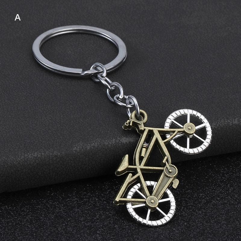 3D Three-Dimensional Metal Bicycle Keychain Backpack Keyring Personalization Adventure Badge Key Chain Ring Gift