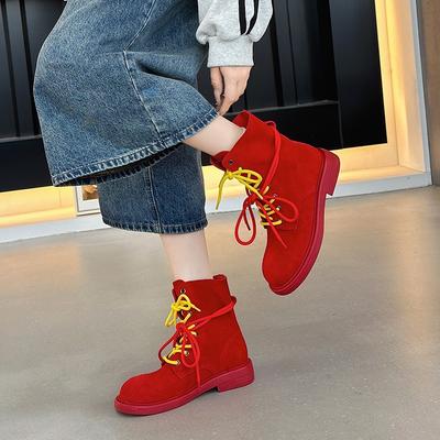 Кожаные ботинки Мартин женские летние новые британские универсальные ботинки на шнуровке на толстой подошве короткие ретро ботинки-локомотивы