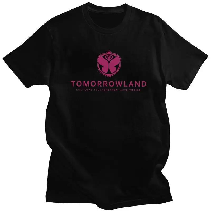 Мужская футболка Tomorrowland на заказ, с коротким рукавом, крутая бельгийская футболка для электронной танцевальной музыки, свободного кроя, 100% хлопок, футболка, подарок