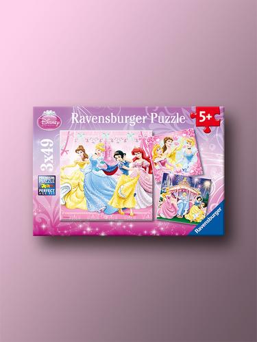 Дисней Принцесса: Розовое Счастье 3x49 Деталей Ravensburger Пазл 5+