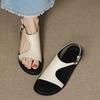 Fashion Concise Gladiator Sandals Retro Handmade Sandals Summer New Split Leather Open Toe Women Flats Shoes Casual Comfy Ladies Sandals