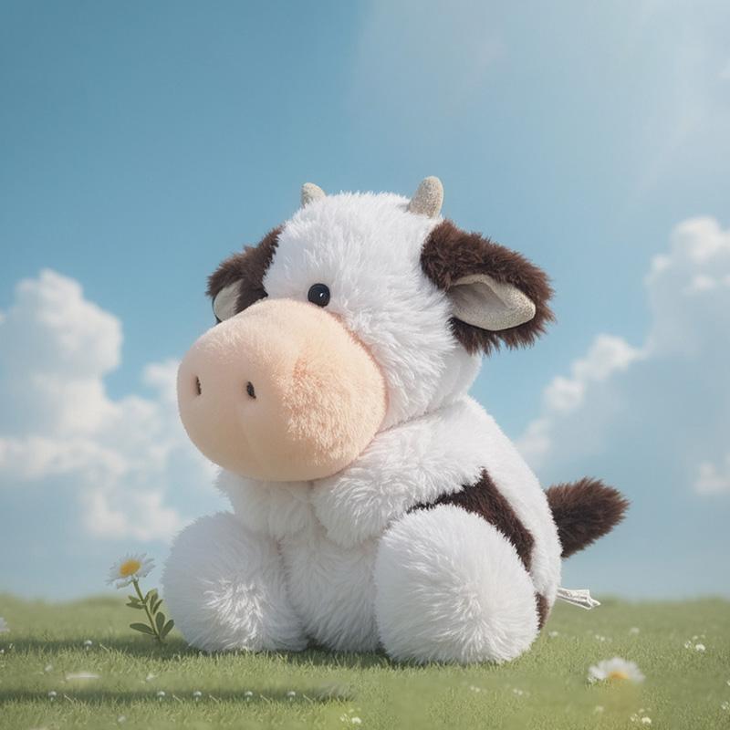 Кавайная игрушка-кукла корова, плюшевая игрушка, милая подушка-корова, мультяшная плюшевая игрушка, игрушки для успокоения детей, подарок на день рождения