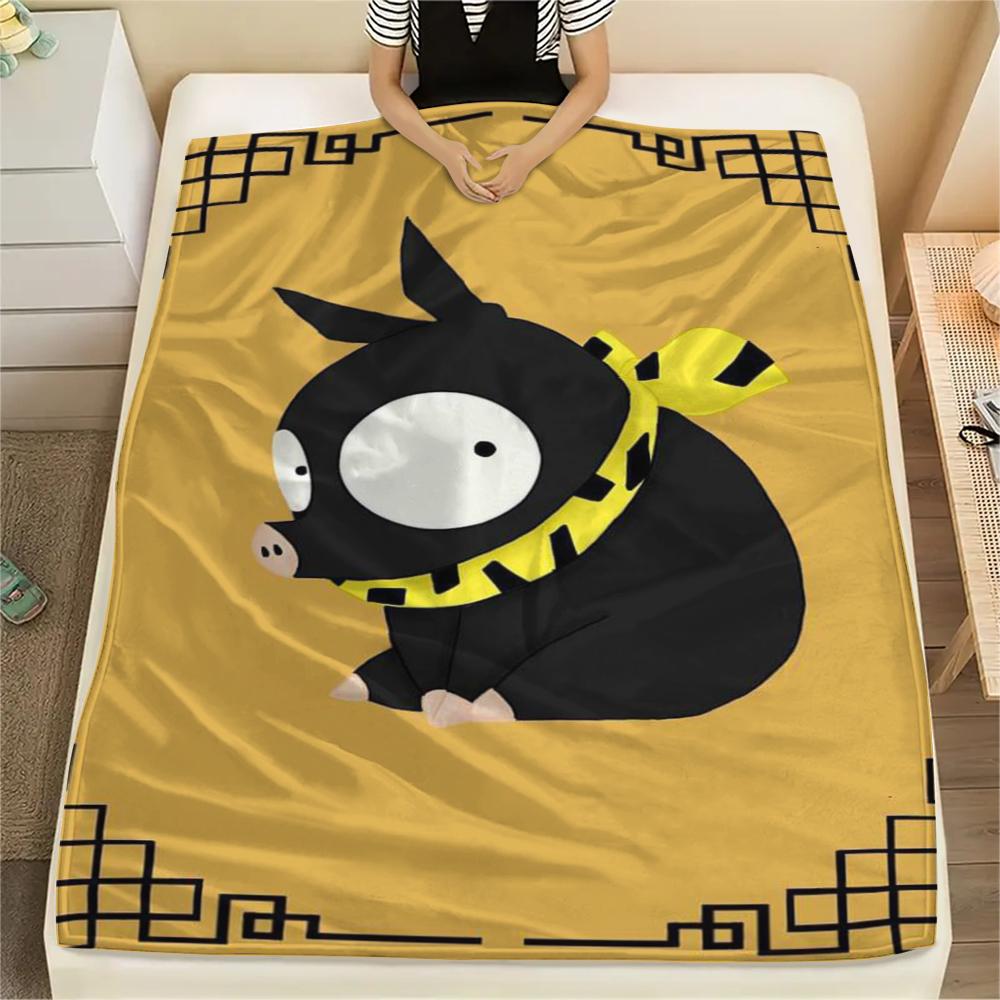1PC Ranma Print Flannel Blanket, High quality Comfortable for All Seasons, Home Decor, Warmth and Comfort, Perfect for Christmas Gifts