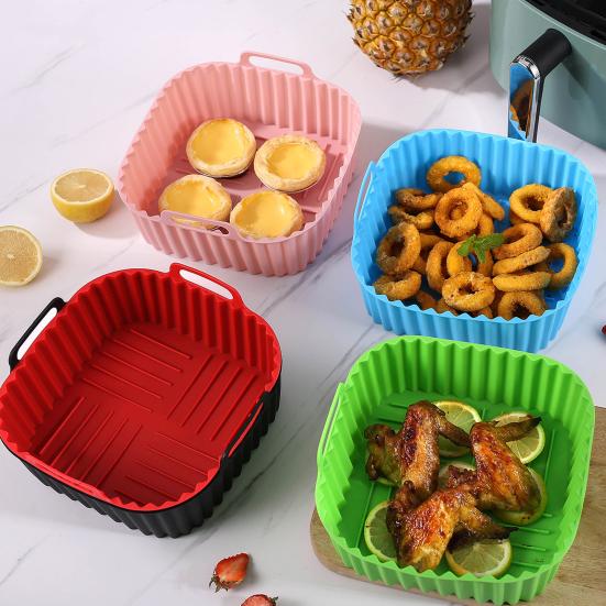 Square Air Fryer Liner Silicone Baking Mat 6.7 Inch Non-Stick