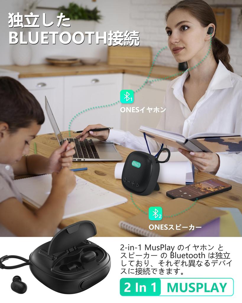 Динамик ONES MusPlay с беспроводным Bluetooth, портативный интеллектуальный звук, 5 Вт, громкий звук, режим сверхдлительной памяти, легкие и компактные наушники,
