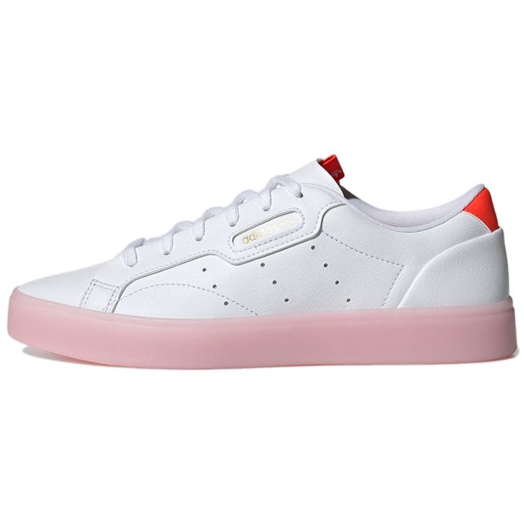 Adidas Originals Sleek Comfortable Durable Low-Top Skate Shoes Women Sneakers White Pink H05178