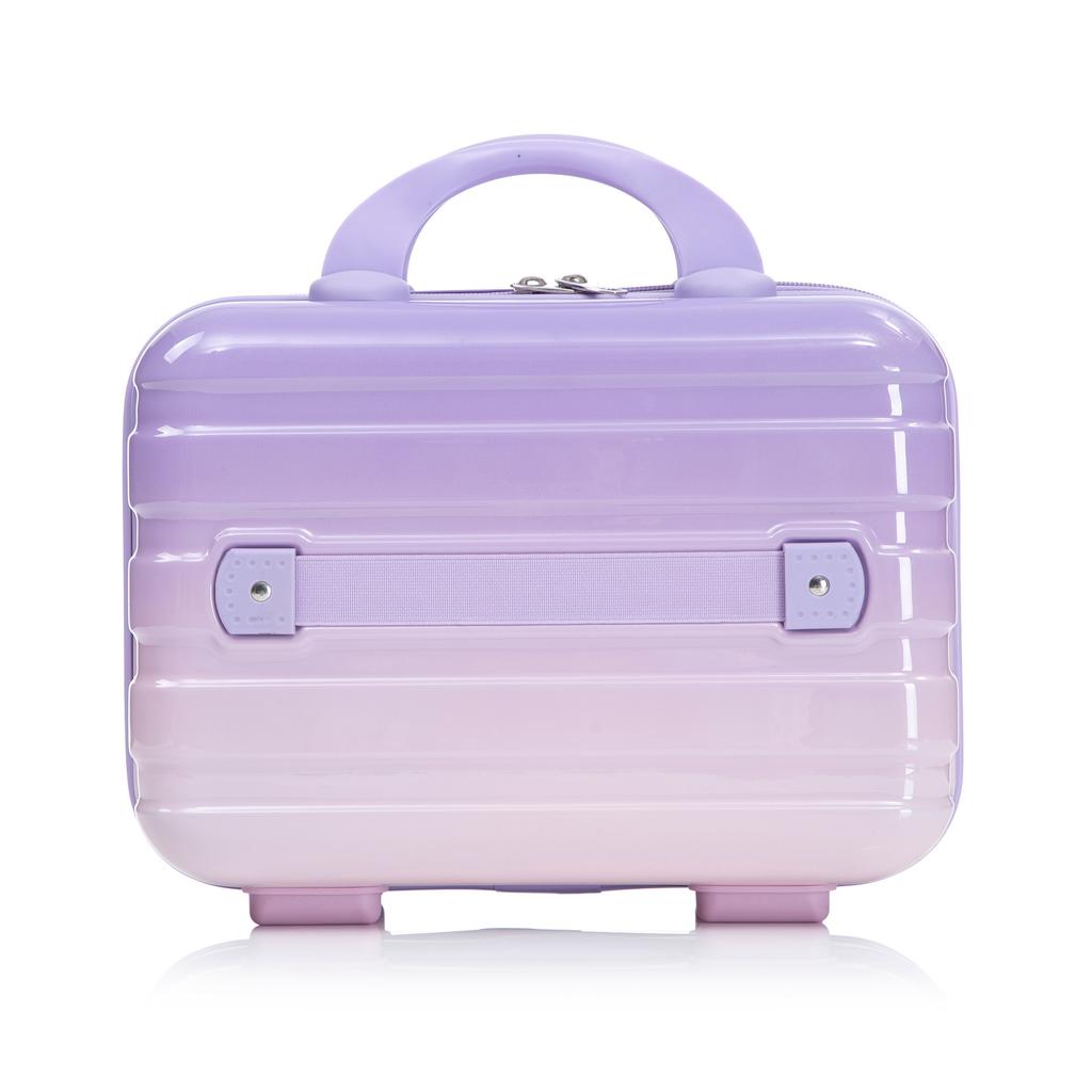 14"/20"/24"/28" 4-Piece PC Spinner Luggage Set with Side Handles, Protective Feet – Integrated Combination Lock & 14" Cosmetic Bag (Purple)