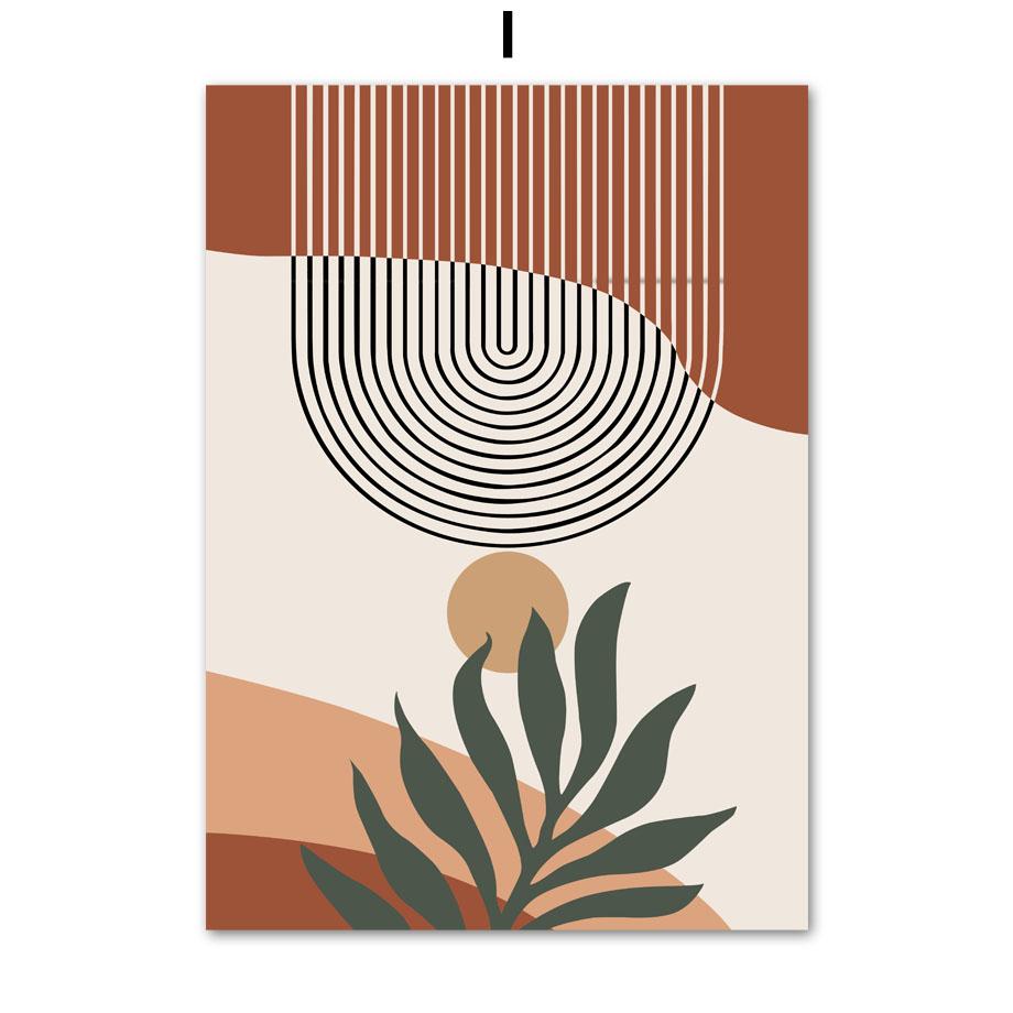 Листья Солнце Радуга Абстракция Бохо Настенная Живопись Холст Картины Скандинавские Плакаты И Принты Настенные Картины Для Гостиной Домашний Декор