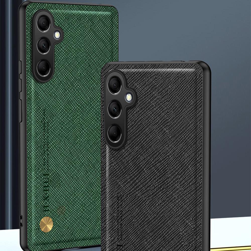 For Samsung Galaxy S25+ Case Cross Texture Leather+TPU Phone Cover Support Magnetic Car Holder