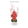 3D Camellia Flower Design Genuine Top Grain Leather Bag Charm Keychain Car Interior Decor Accessories Spring Blossom Gift