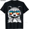 Expressionist Scream Shirt Raccoon Lovers Artistic Raccoon T-Shirt Unisex's Casual Street Style Stretch Round Neck Tee Shirt Summer