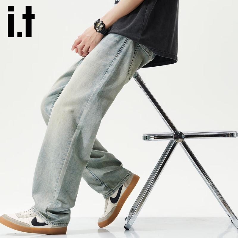 Izzue it Мужские джинсы из тенселя лиоцелла свободного прямого кроя