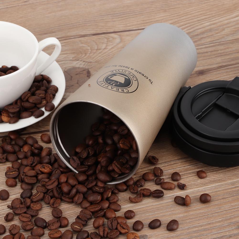 500 мл Чашка-термос из нержавеющей стали для автомобиля, матовая, портативная, для кофе, кружка, золотистая