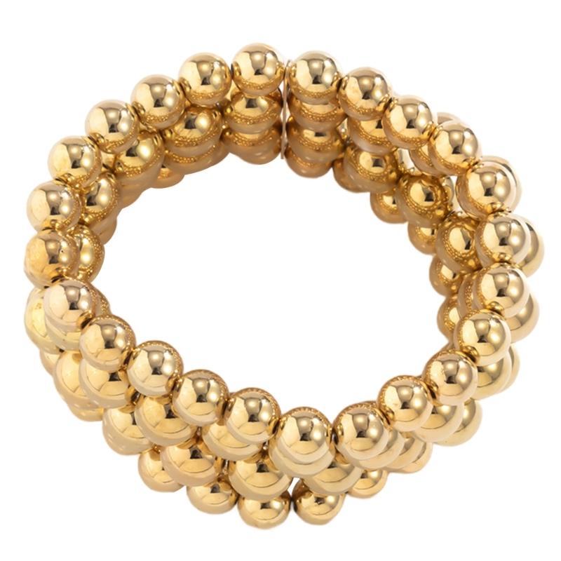 Модный браслет-цепочка с золотыми/серебряными бусинами Модный браслет-цепочка Простая цепочка на запястье с бусинами для любителей стиля